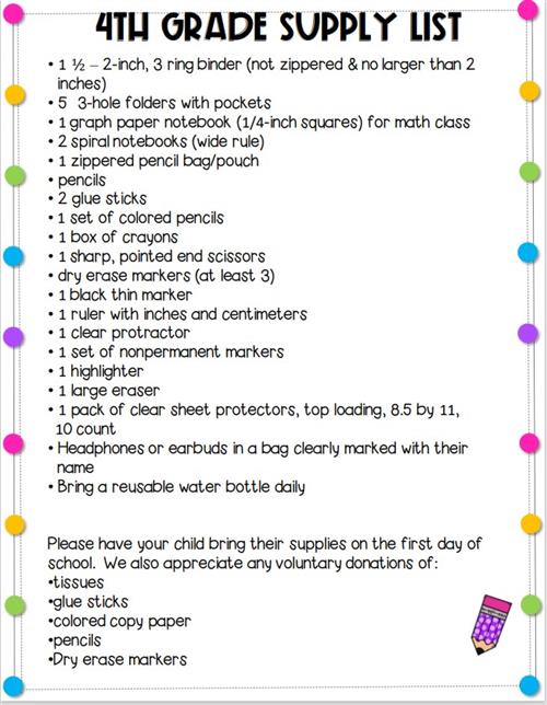 Supply List 